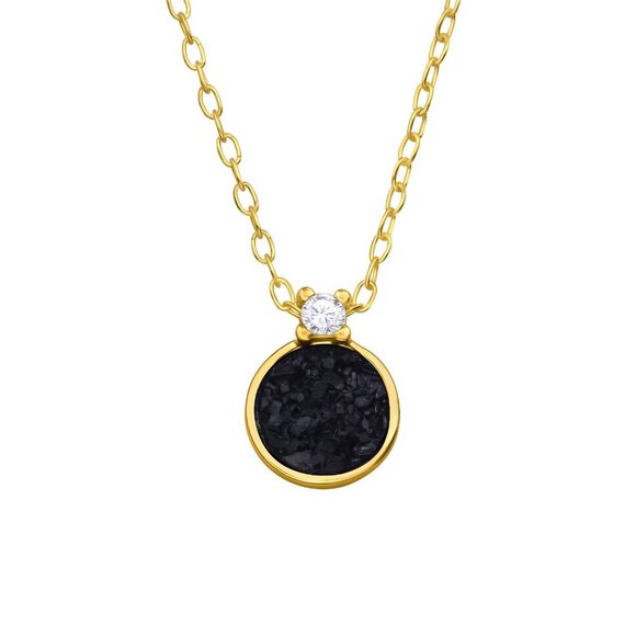 14K Gold Vermeil Druzy Stone Necklace - Picture 1 of 6